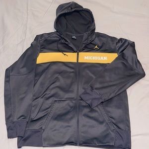 Jordan Michigan XXL gray zip up fleece sweatshirt